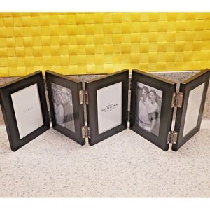 Sonoma Folding Hinged Picture Frame 5 Slot 2.5 x 3.5 Foldable Black Photo Frame